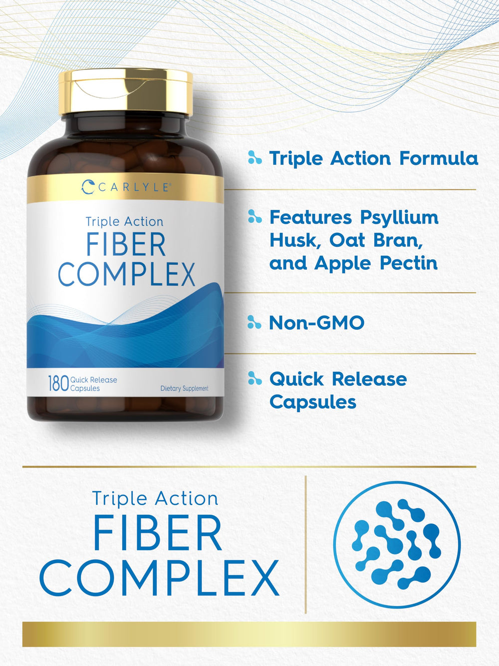 Carlyle ingredientes psyllium, salvado de avena y pectina de manzana juntos, beneficio combinado
