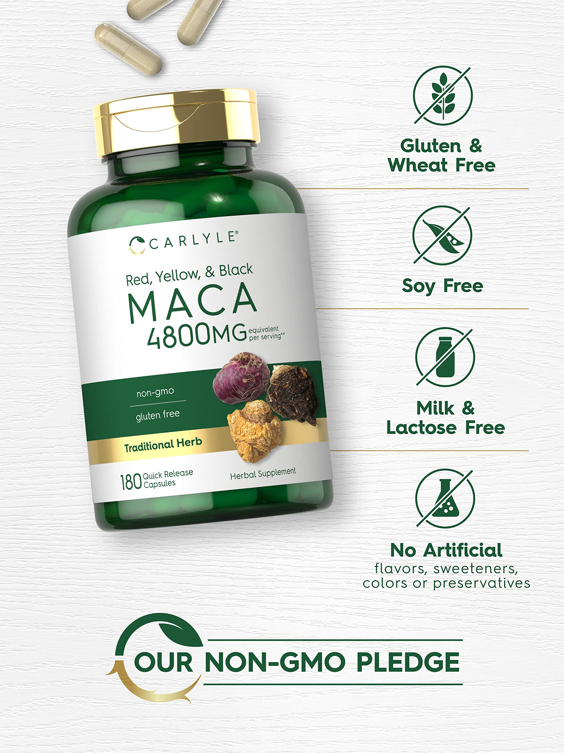 Carlyle etiqueta con información y beneficios, claridad en ingredientes