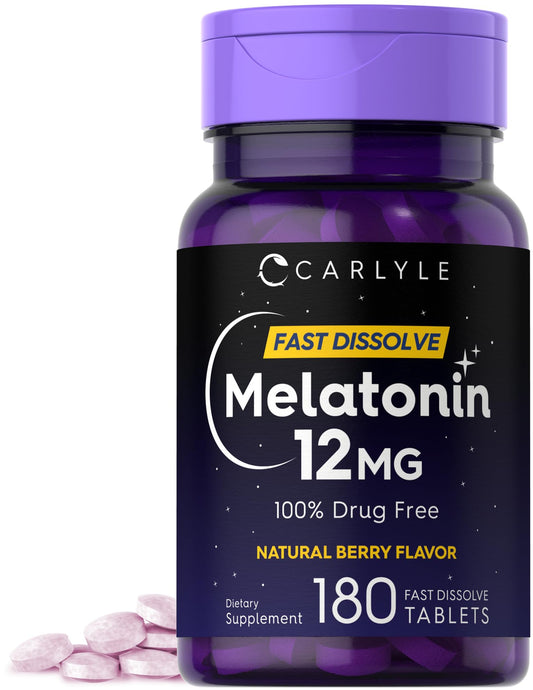 Carlyle melatonin frente del envase que muestra cantidad y formato