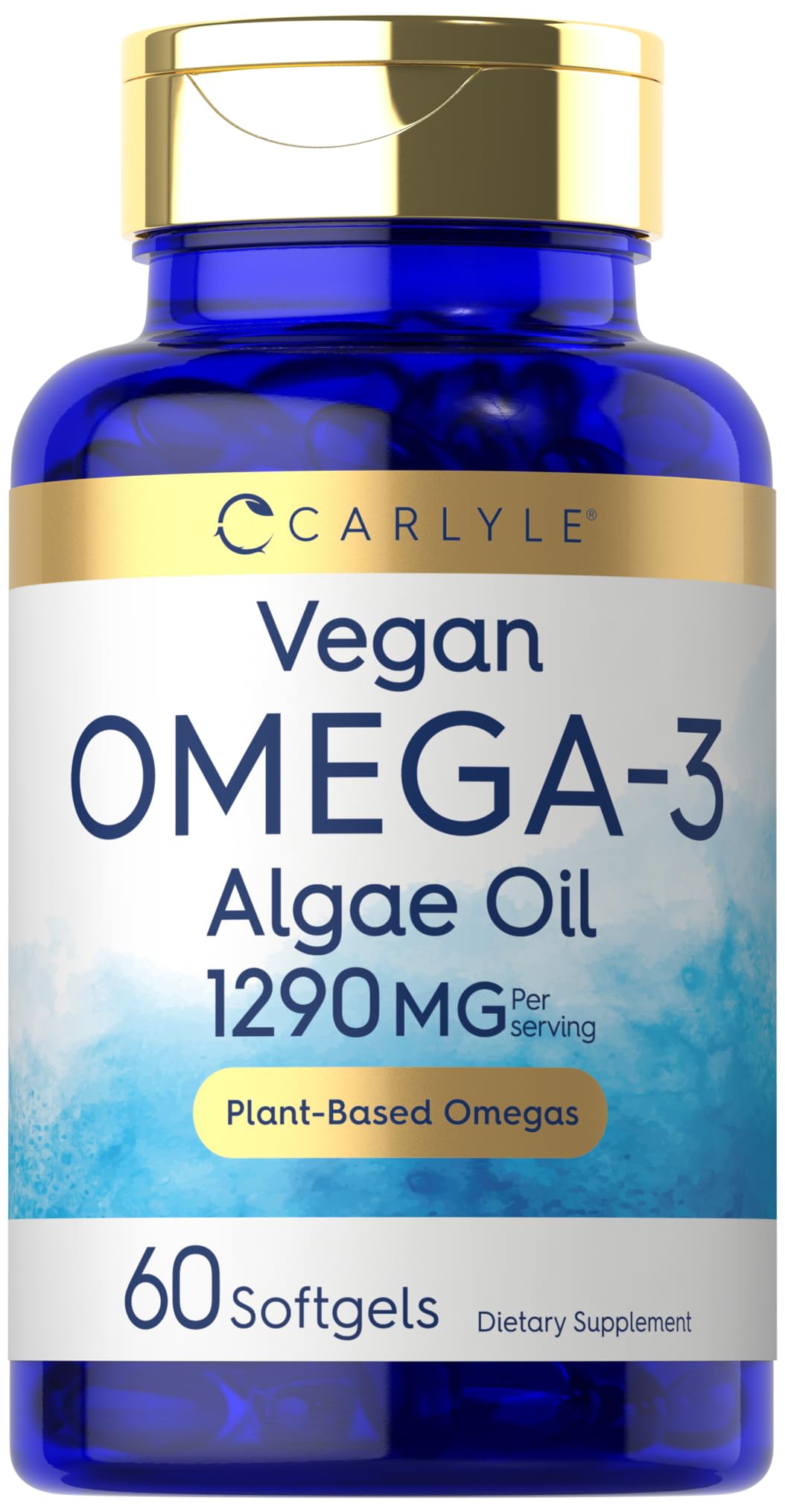 Carlyle envase frontal claro muestra 60 cápsulas y beneficios veganos