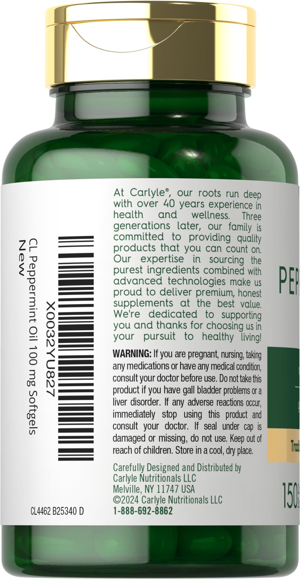 Carlyle primer plano de textura de la softgel que revela calidad