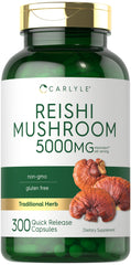 Carlyle reishi frontal mostrando envase y cantidad 300 para compra prolongada