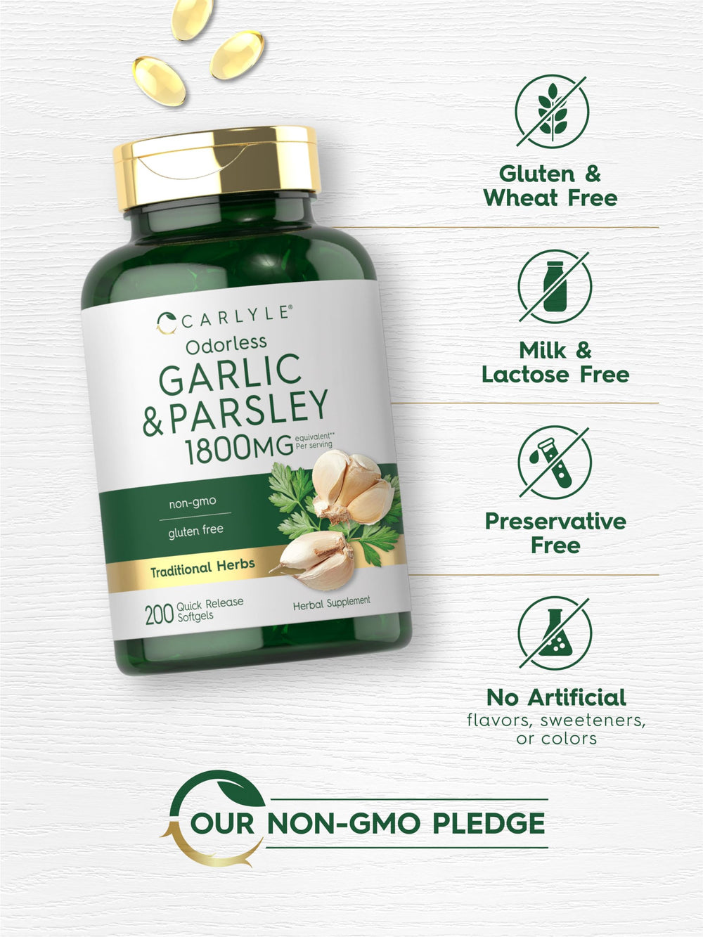 Carlyle softgel en mano para mostrar tamaño real cómodo