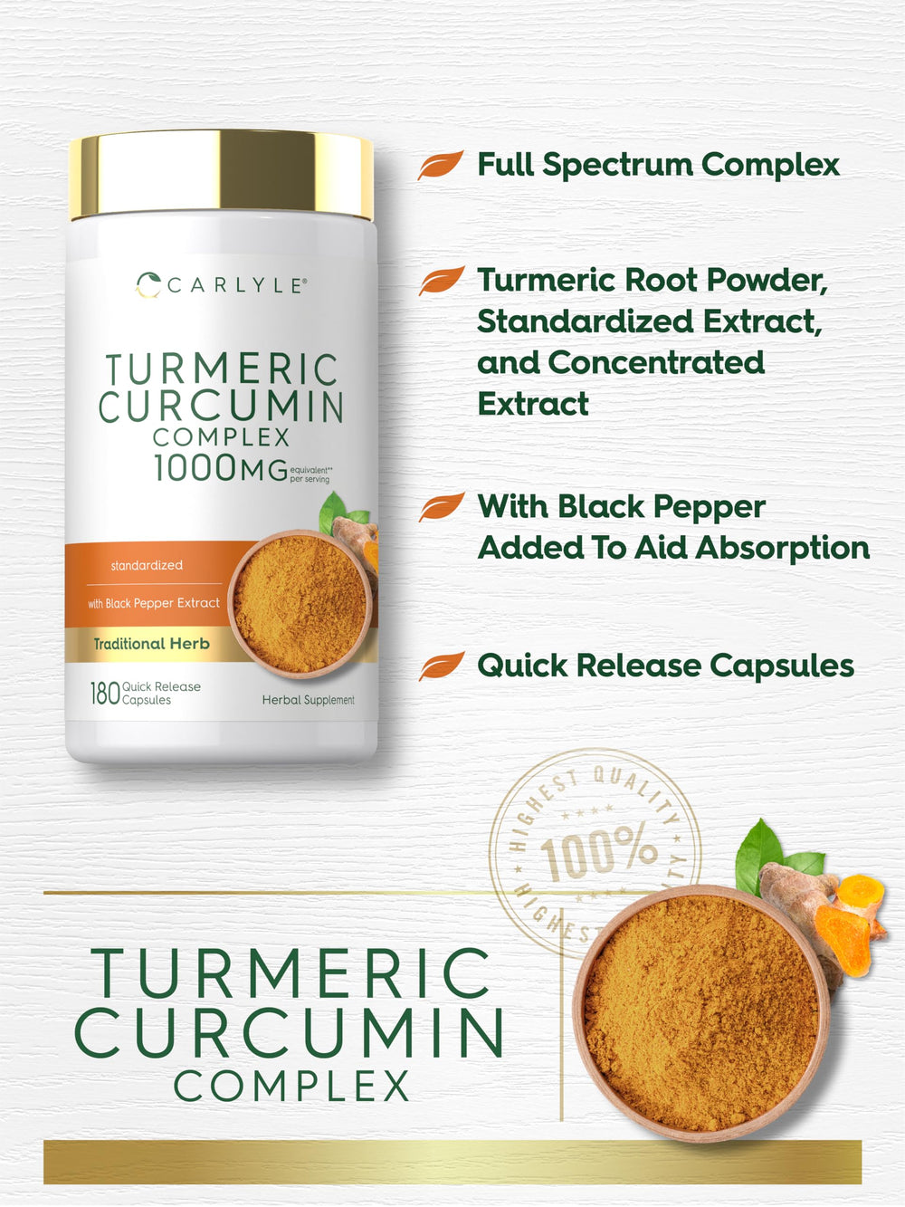 Carlyle etiqueta con ingredientes claros y certificaciones visibles