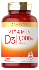 Carlyle frasco frontal mostrando 400 softgels y beneficios de provisión prolongada