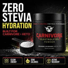 Carnivore Electrolytes polvo textura fina, fácil de disolver y sin sabor