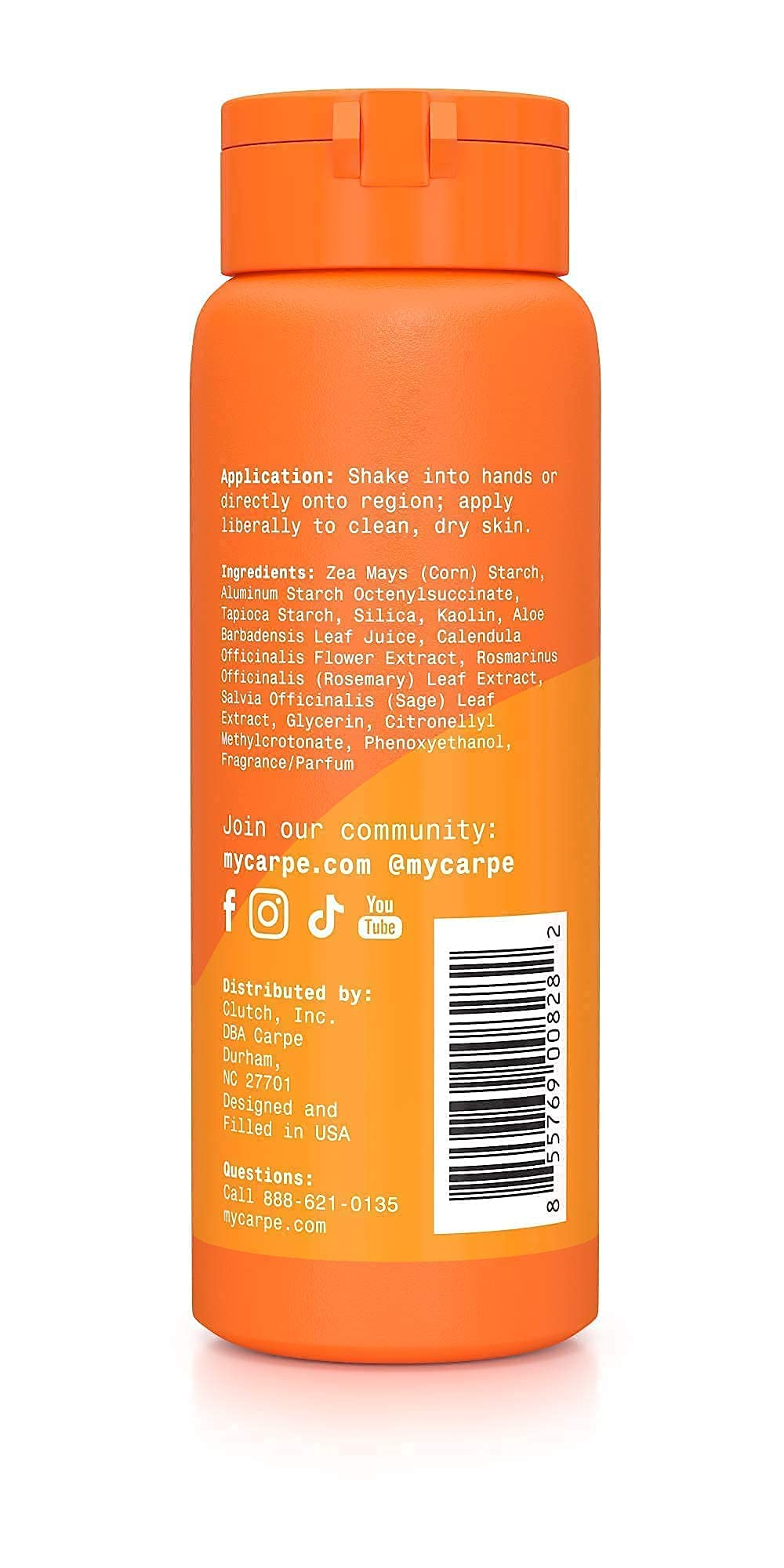 Etiqueta Carpe con ingredientes y beneficios visibles para seguridad
