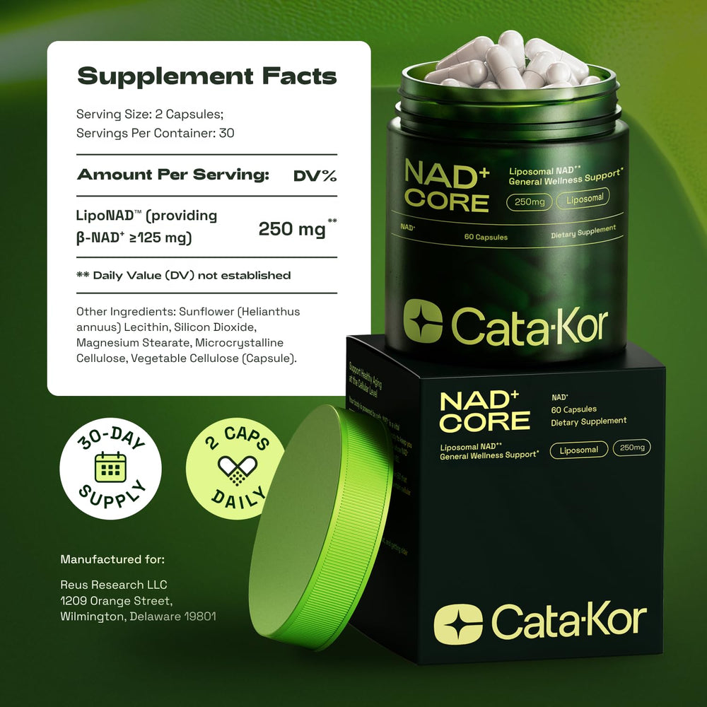 Cata-Kor envase junto a hojas, transmite origen natural y presentación cuidada