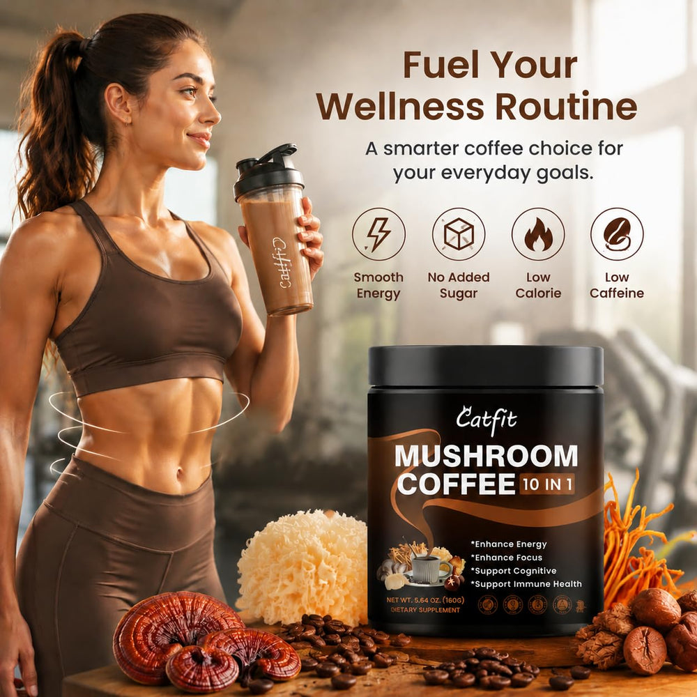Catfit taza servida lista para beber que favorece concentración