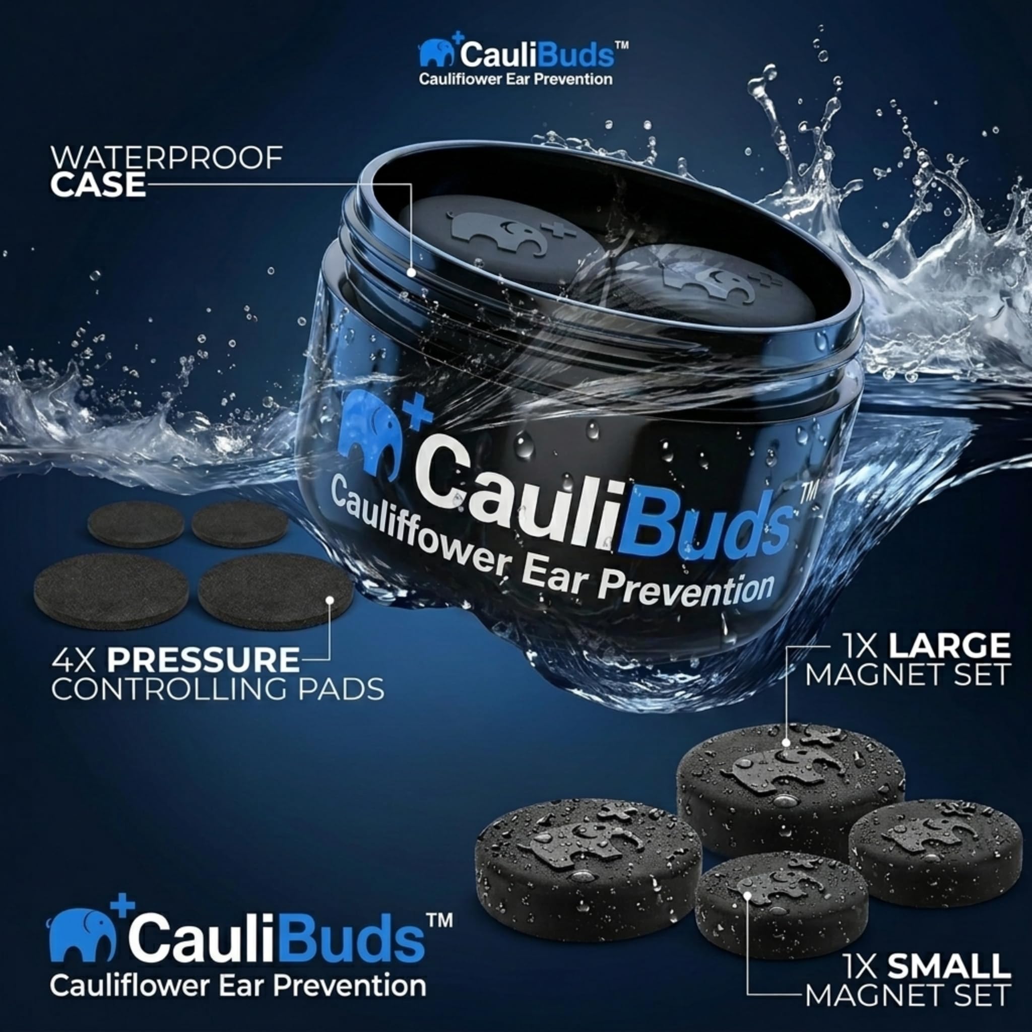 CauliBuds primer plano de silicona suave que evita rozaduras y mejora confort