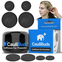 CauliBuds frente del paquete negro mostrando kit completo y beneficio protección