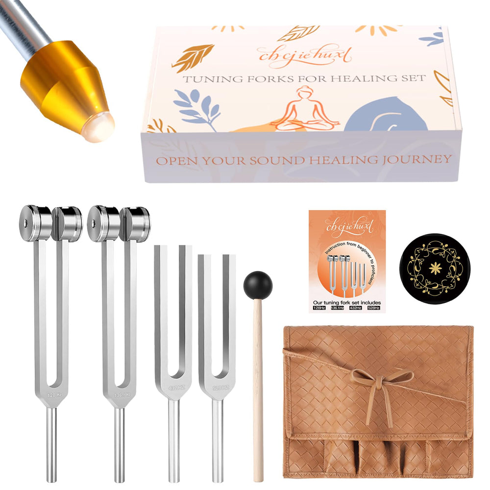 CBCJIEHUXL diapasón frente y empaque mostrando kit completo y protección