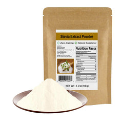 CCnature paquete frontal de stevia en polvo mostrando empaque resellable y conveniencia