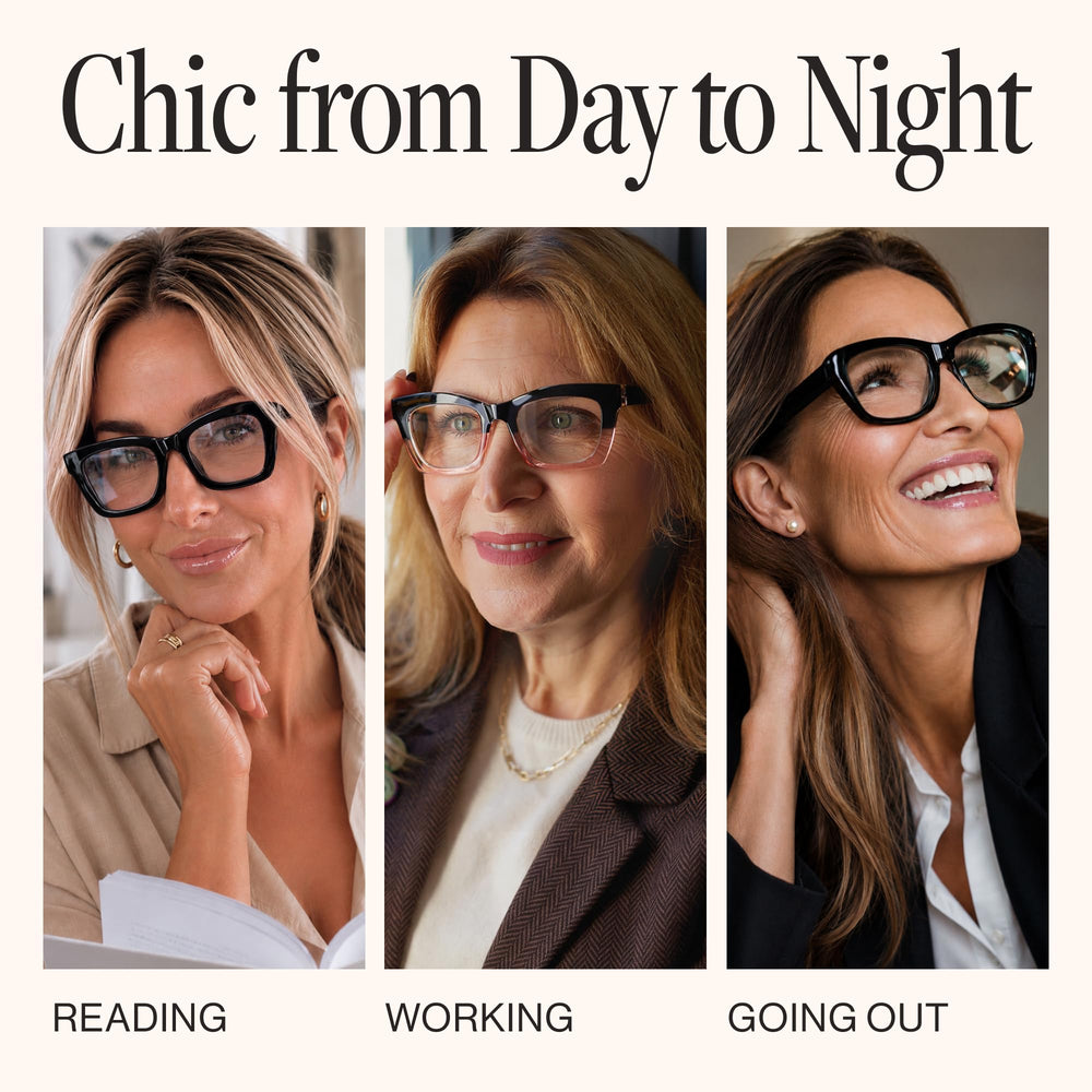 CCVOO gafas sobre escritorio junto a tablet para uso diario