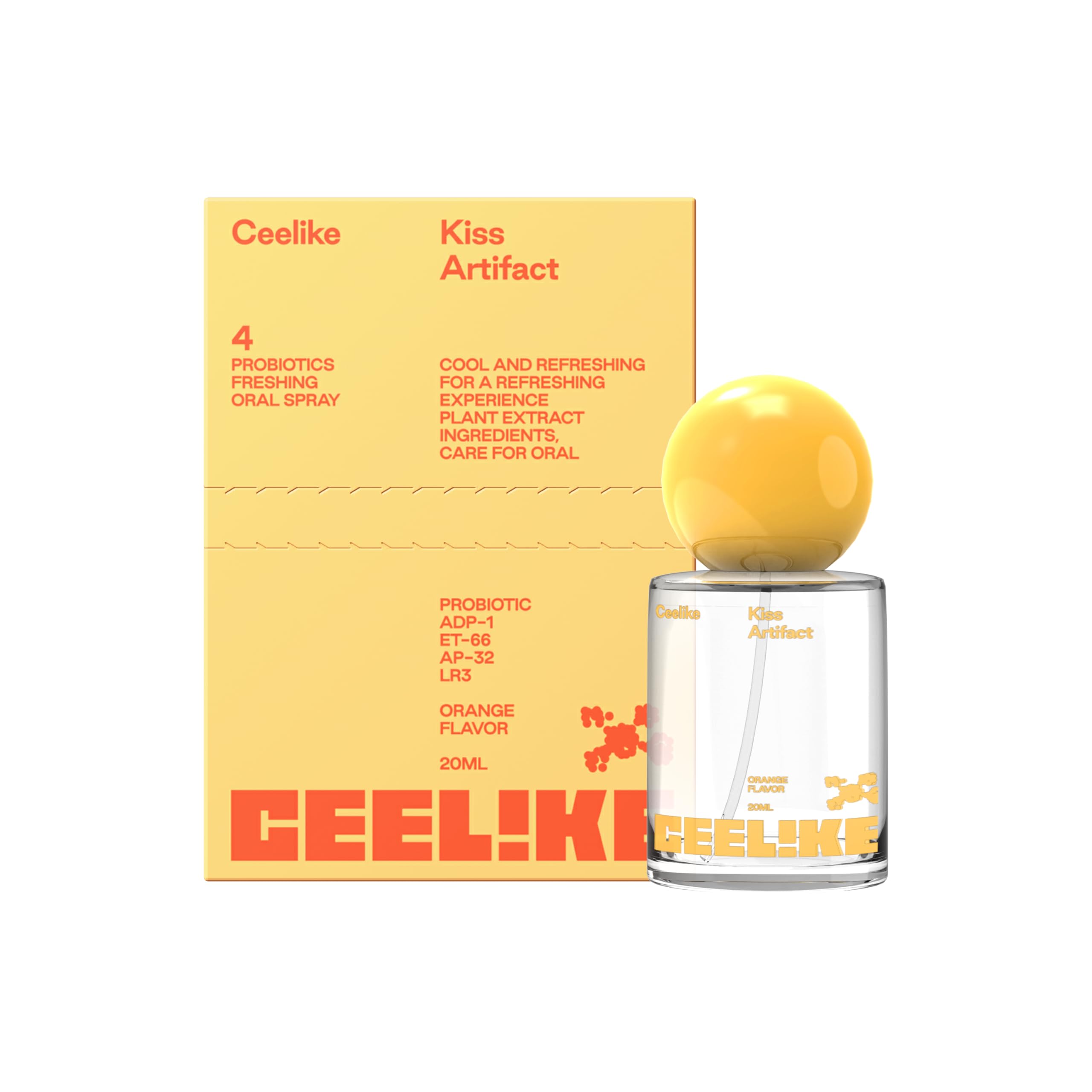 CEELIKE envase frontal naranja mostrando diseño portátil y atractivo