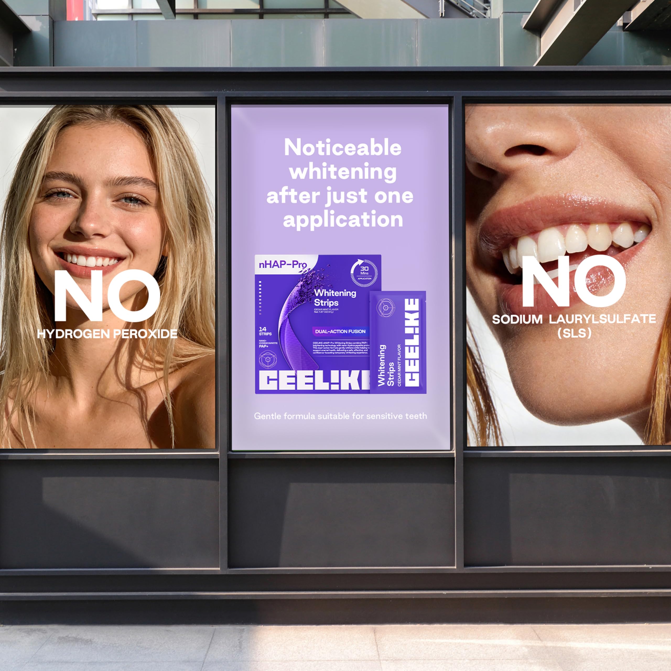 CEELIKE usuario con retractor de mejillas facilitando colocación precisa