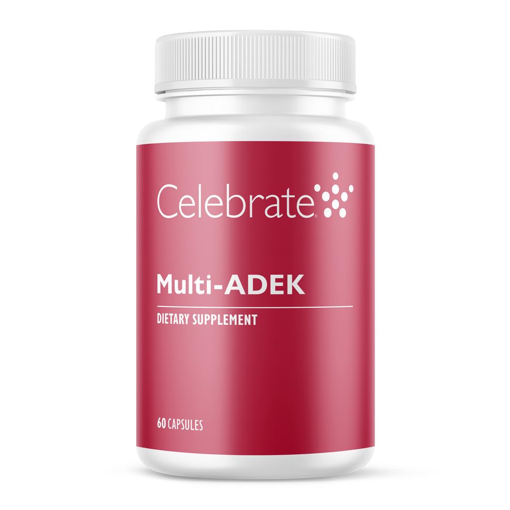 Celebrate Vitamins envase frontal claro que comunica concentración ADEK