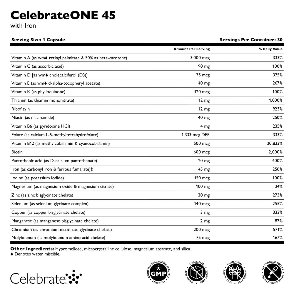 Celebrate Bariatric Supplements bote abierto con cápsulas para 30 días de soporte postbariátrico
