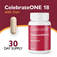 CelebrateONE cápsula en primer plano, evidencia facilidad de ingestión y sin gelatina