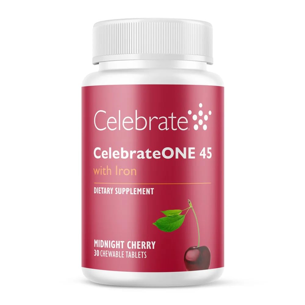 Celebrate Vitamins envase frontal muestra fórmula y beneficio de hierro