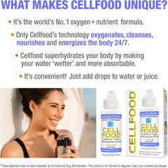 Cellfood etiqueta detallada con certificaciones sin gluten y kosher