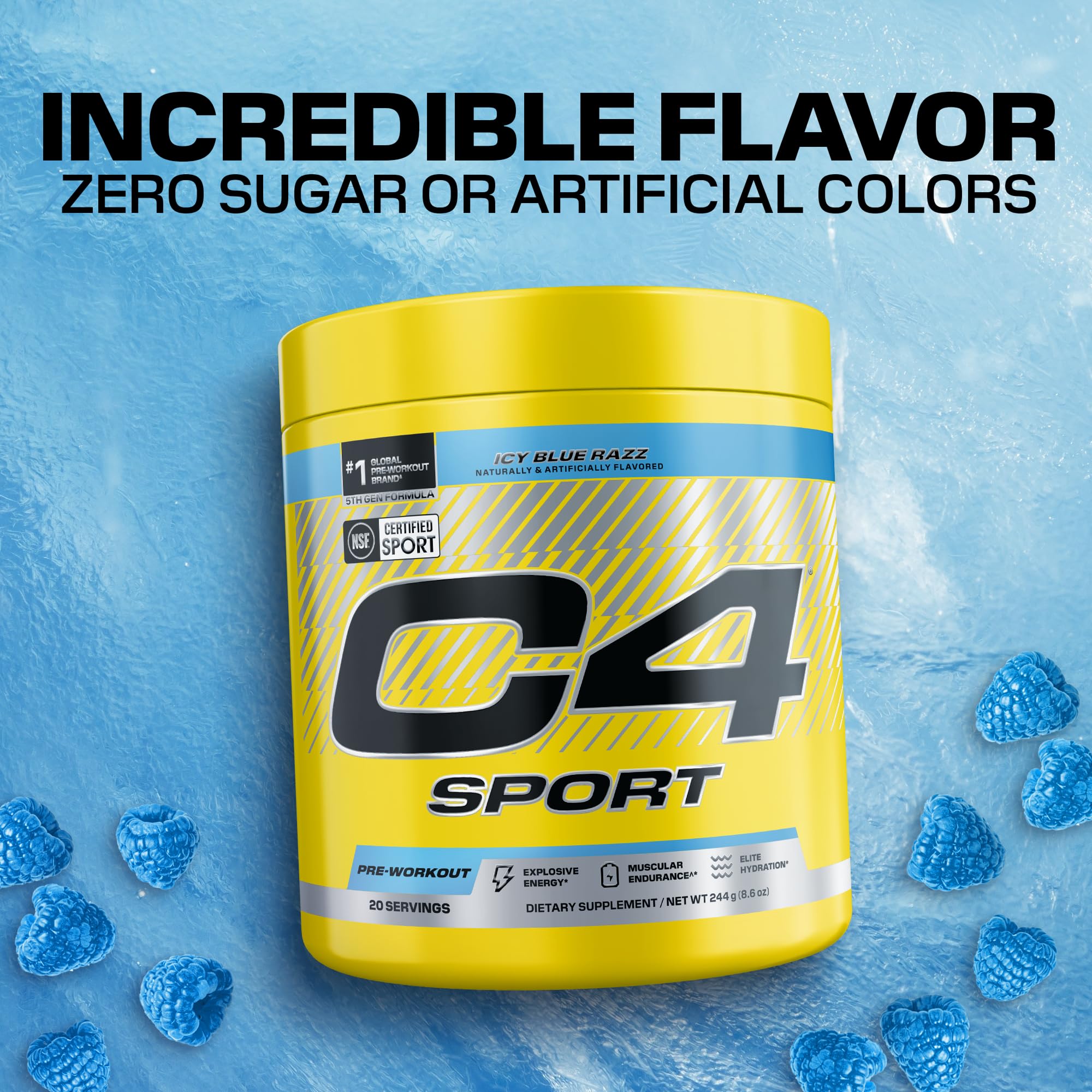 Cellucor C4 etiqueta con sello NSF Certified for Sport, garantía de confianza