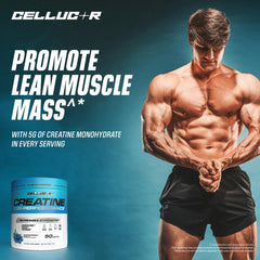 Cellucor envase junto a una mano para comparar tamaño y portabilidad