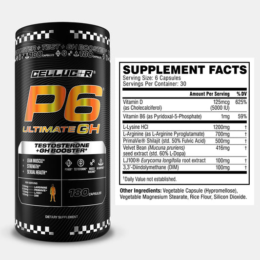 Close-up de las cápsulas Cellucor P6 destacando textura y calidad