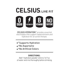 CELSIUS sobre junto a botella para escala y medida práctica de porción