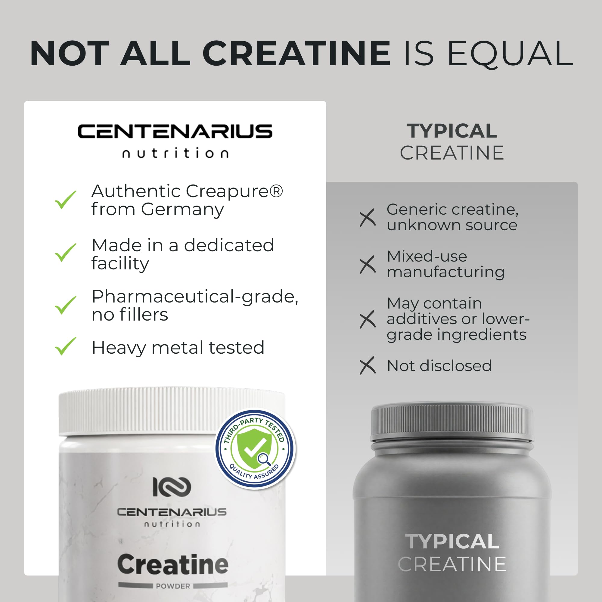Centenarius Creatina en vaso mezclado demostrando solubilidad y consumo rápido