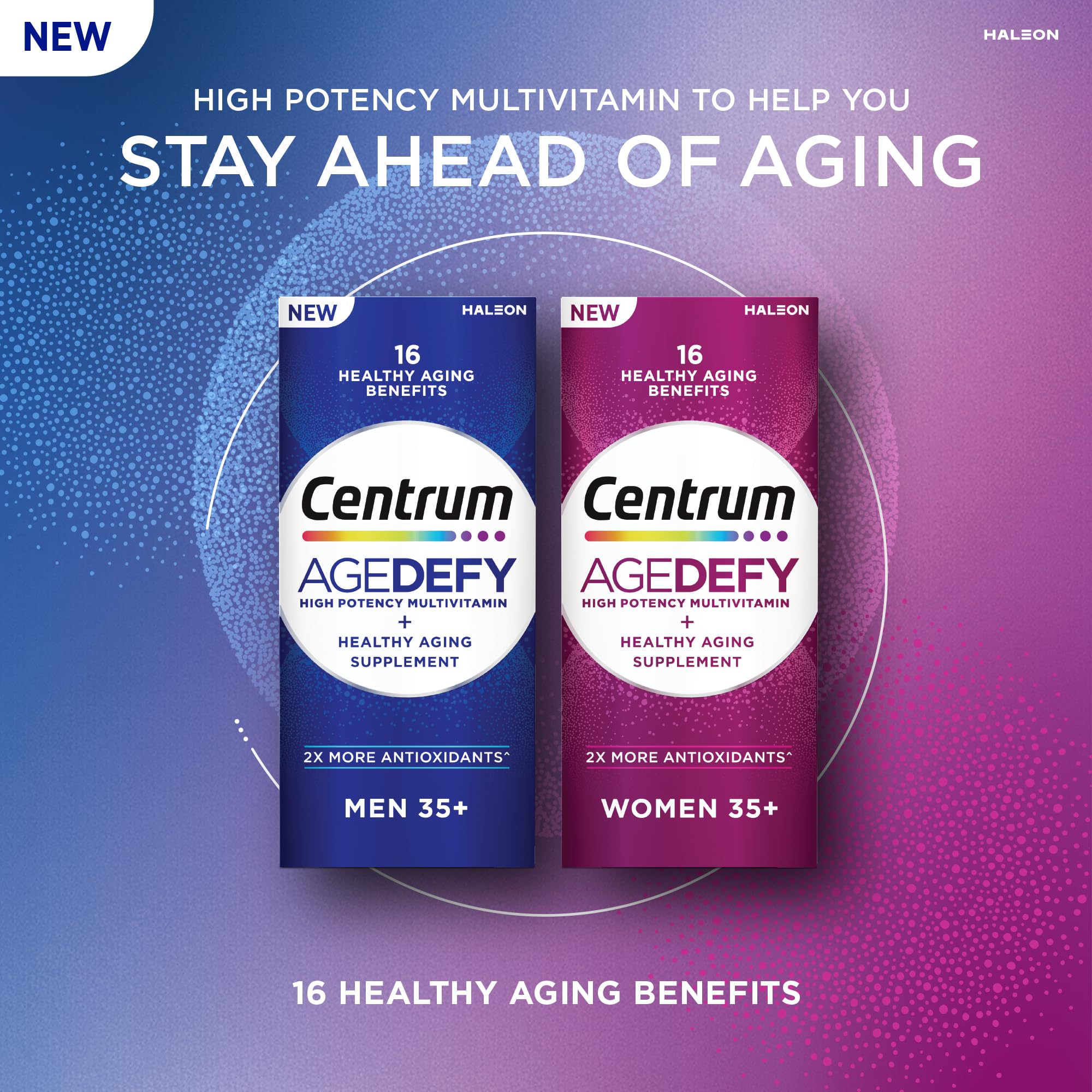 Etiqueta de ingredientes de Centrum Age Defy con lista detallada