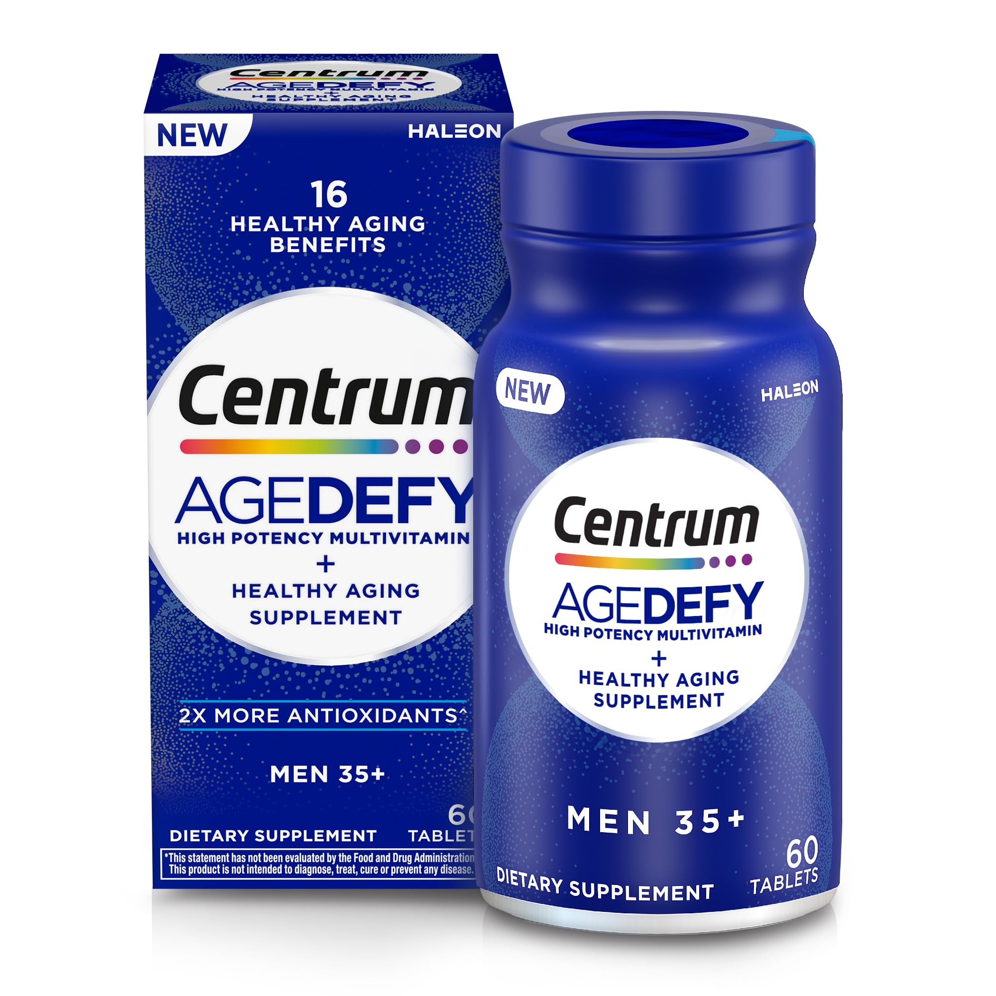 Centrum Age Defy frontal mostrando el envase y beneficios visibles