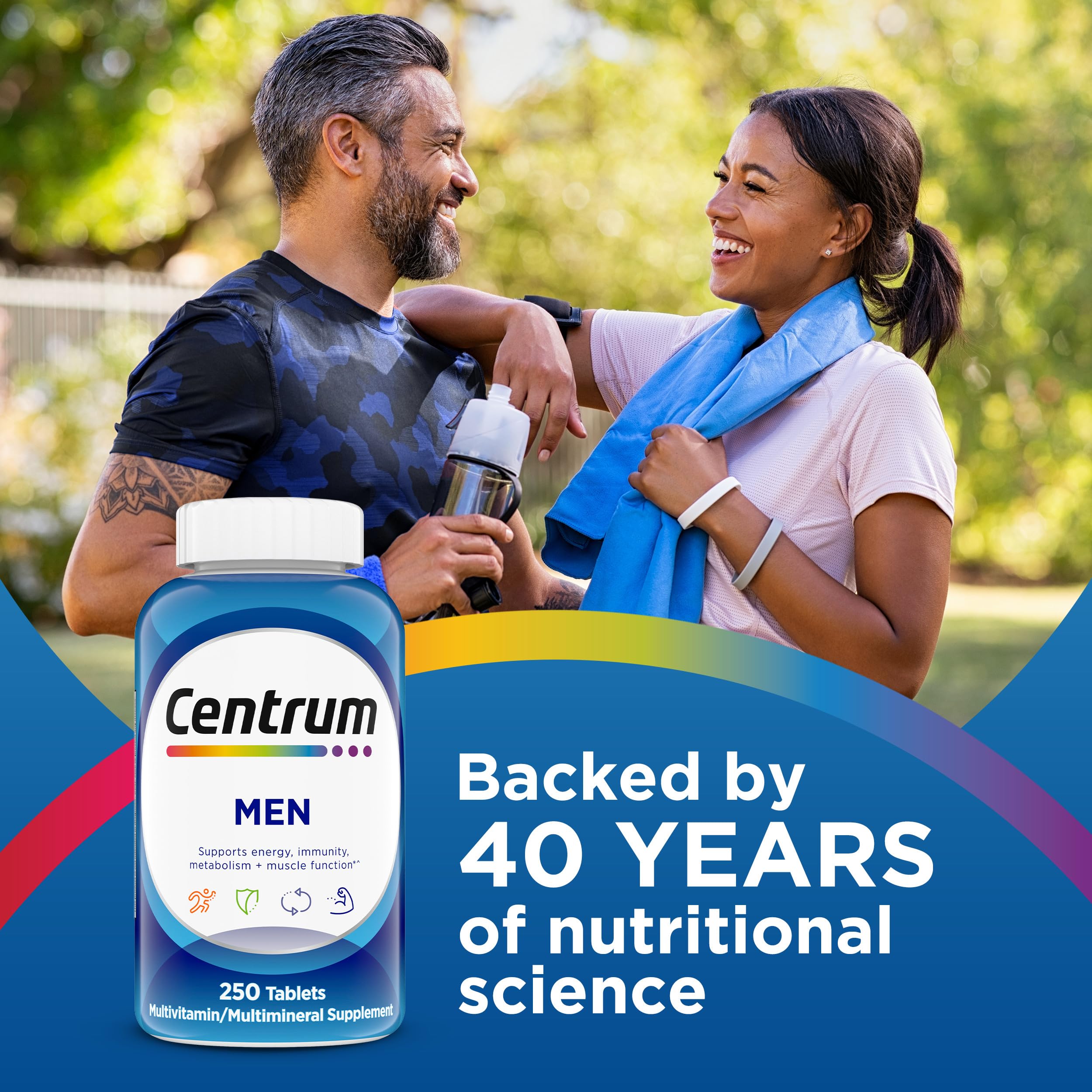 Centrum etiqueta nutricional detalle con información de vitaminas y minerales