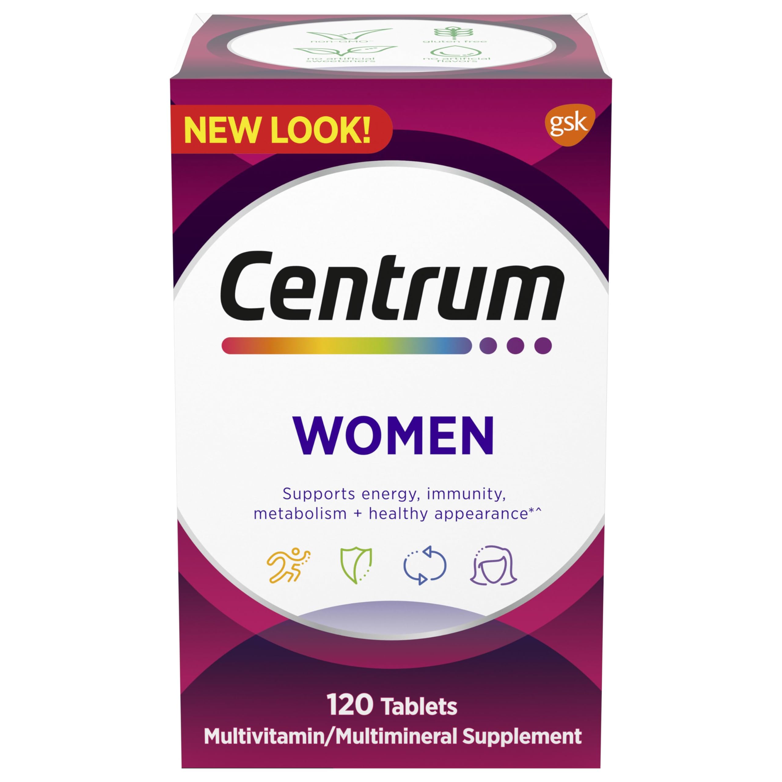 Centrum frasco frontal mostrando etiqueta clara y beneficios visibles