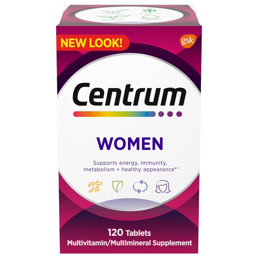 Centrum frasco frontal mostrando etiqueta clara y beneficios visibles