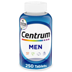 Centrum frasco frente mostrando 200 tabletas y durabilidad