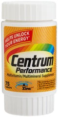 Centrum Performance frasco frente mostrando etiqueta y beneficios energéticos
