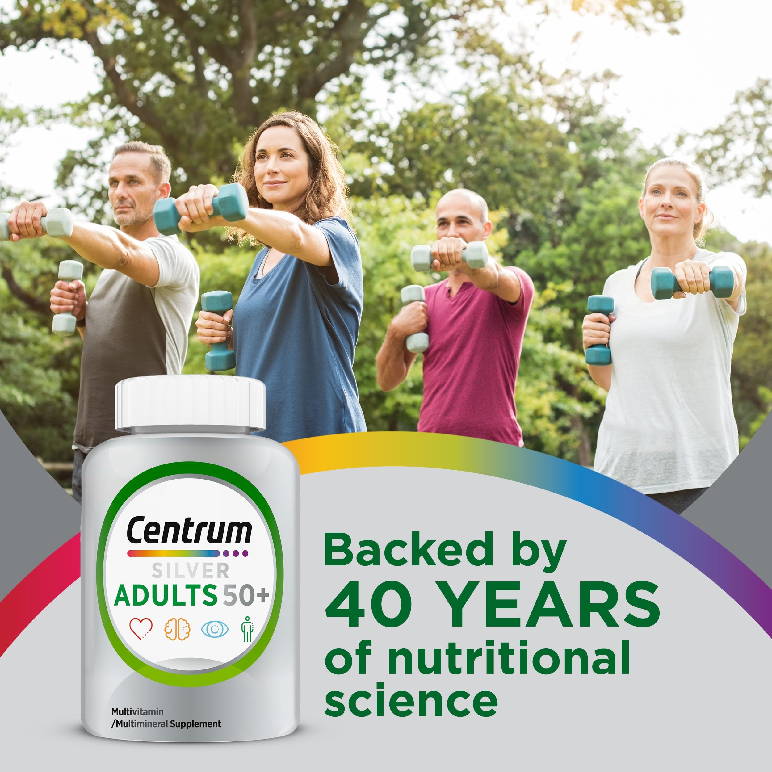 Detalle de la etiqueta nutricional de Centrum Silver, información clara