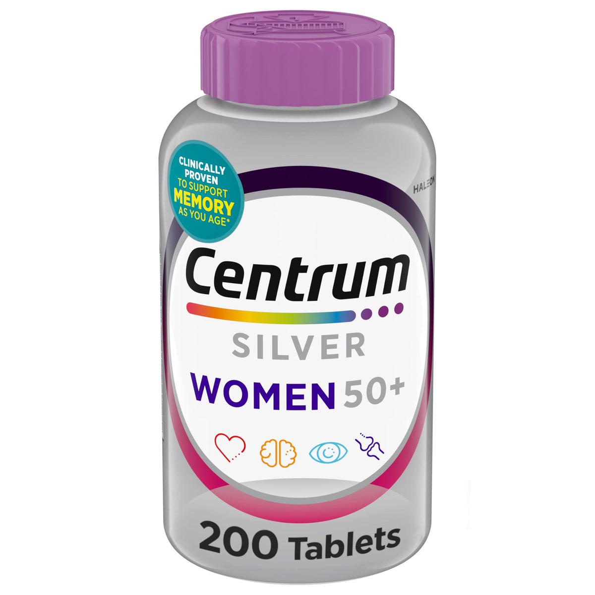 Centrum frasco frontal mostrando la etiqueta y beneficio de apoyo integral
