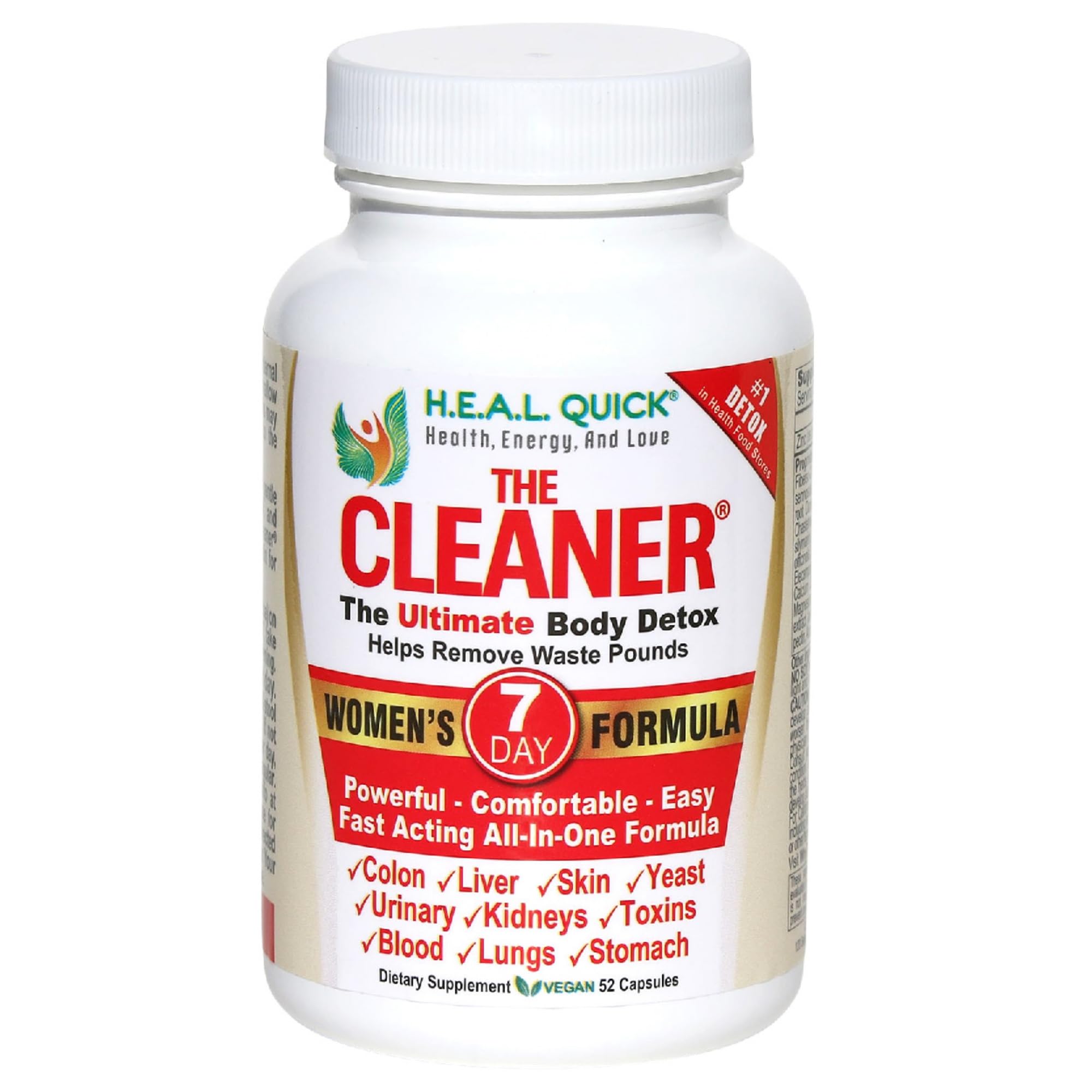 Century Systems frasco The Cleaner frente mostrando etiqueta y beneficio digestivo