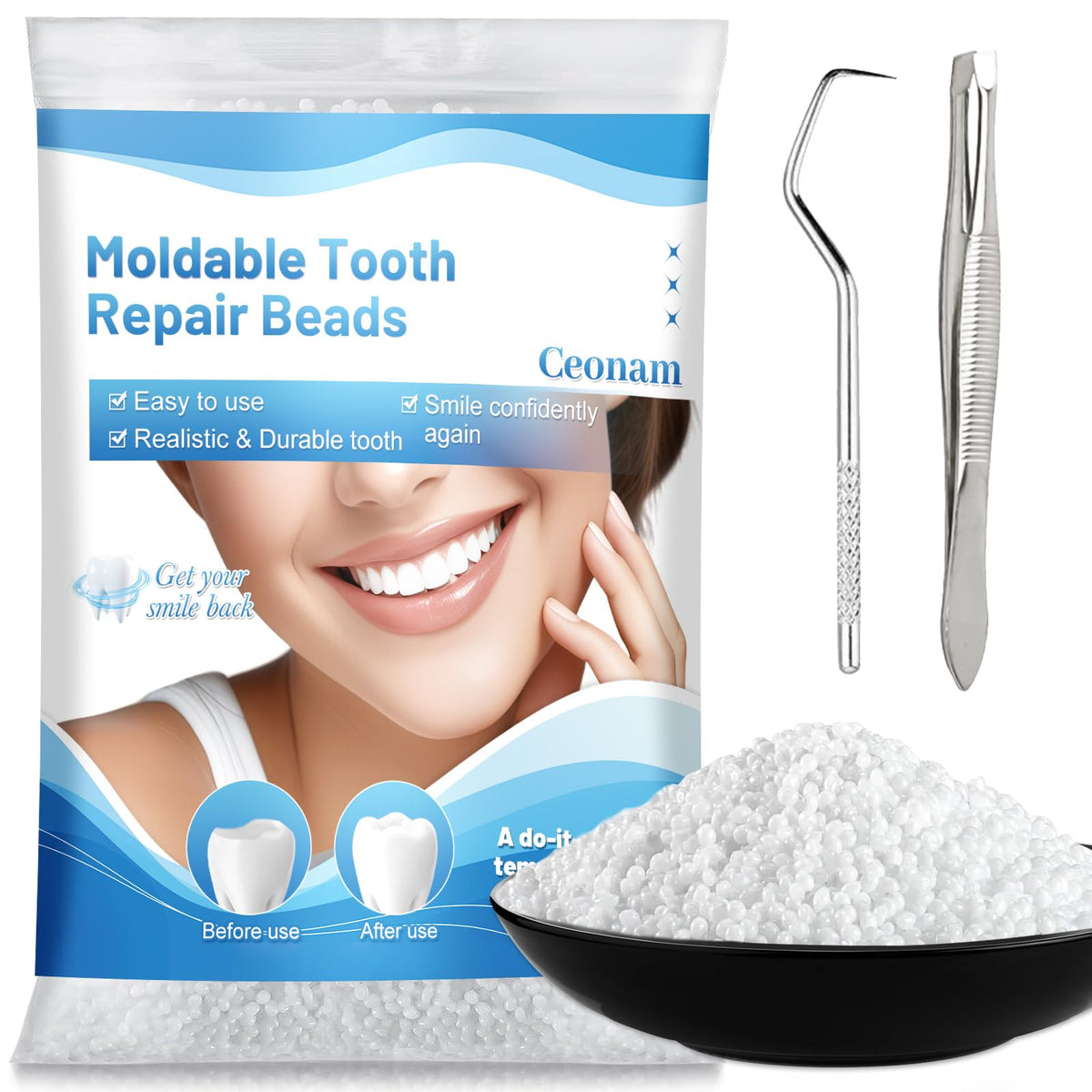 Ceonam empaque frontal del kit 10.9oz con instrucciones claras y beneficio de almacenaje