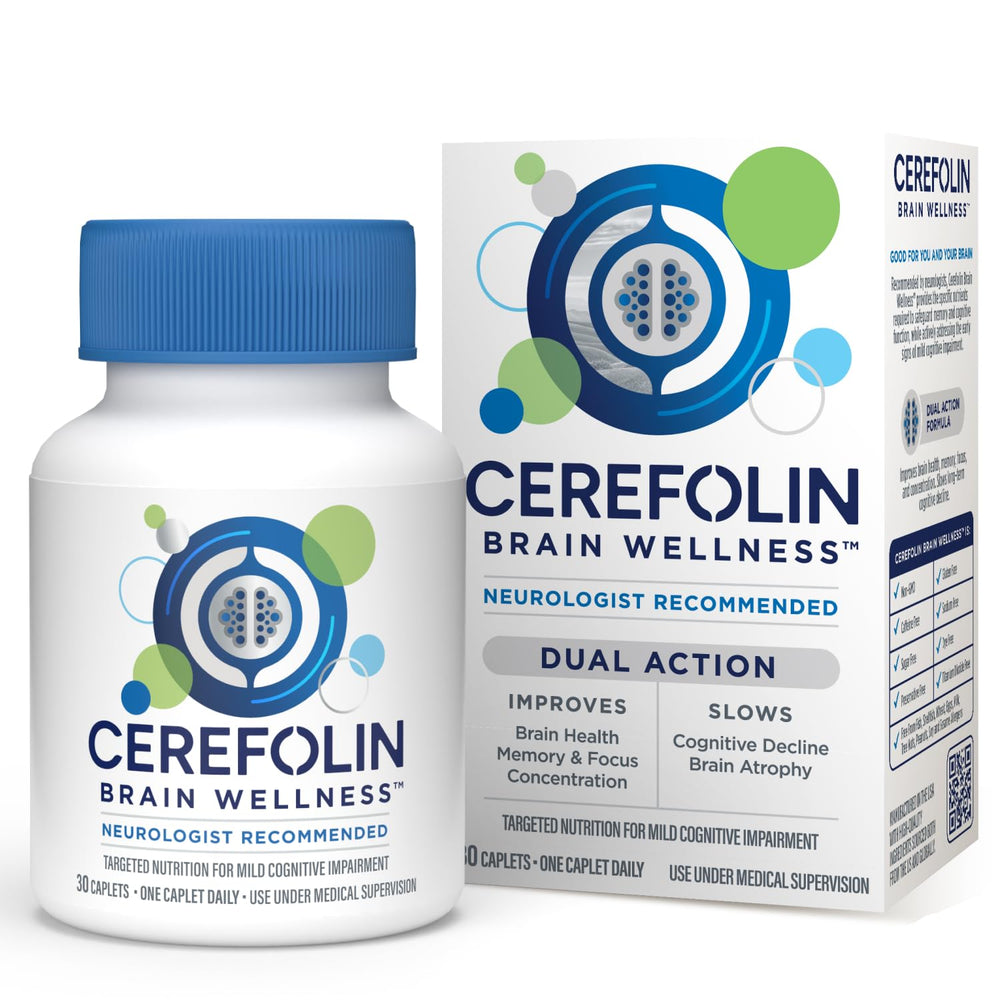 Cerefolin frontal del envase mostrando presentación de 30 cápsulas y beneficios
