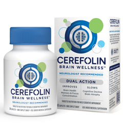Cerefolin frontal del envase mostrando presentación de 30 cápsulas y beneficios