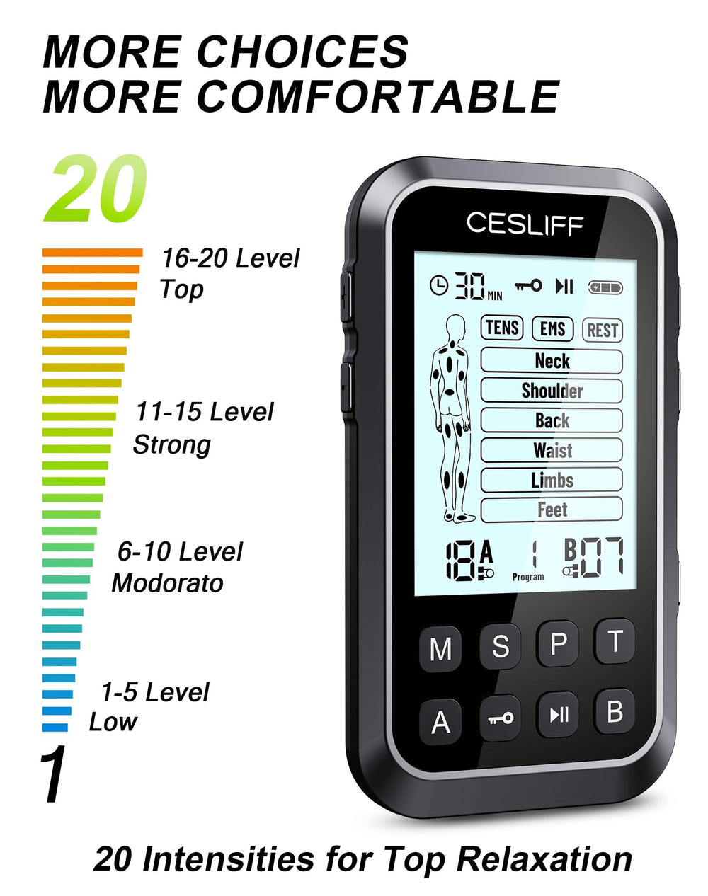 CESLIFF kit completo con electrodos cables y funda listos para llevar y usar