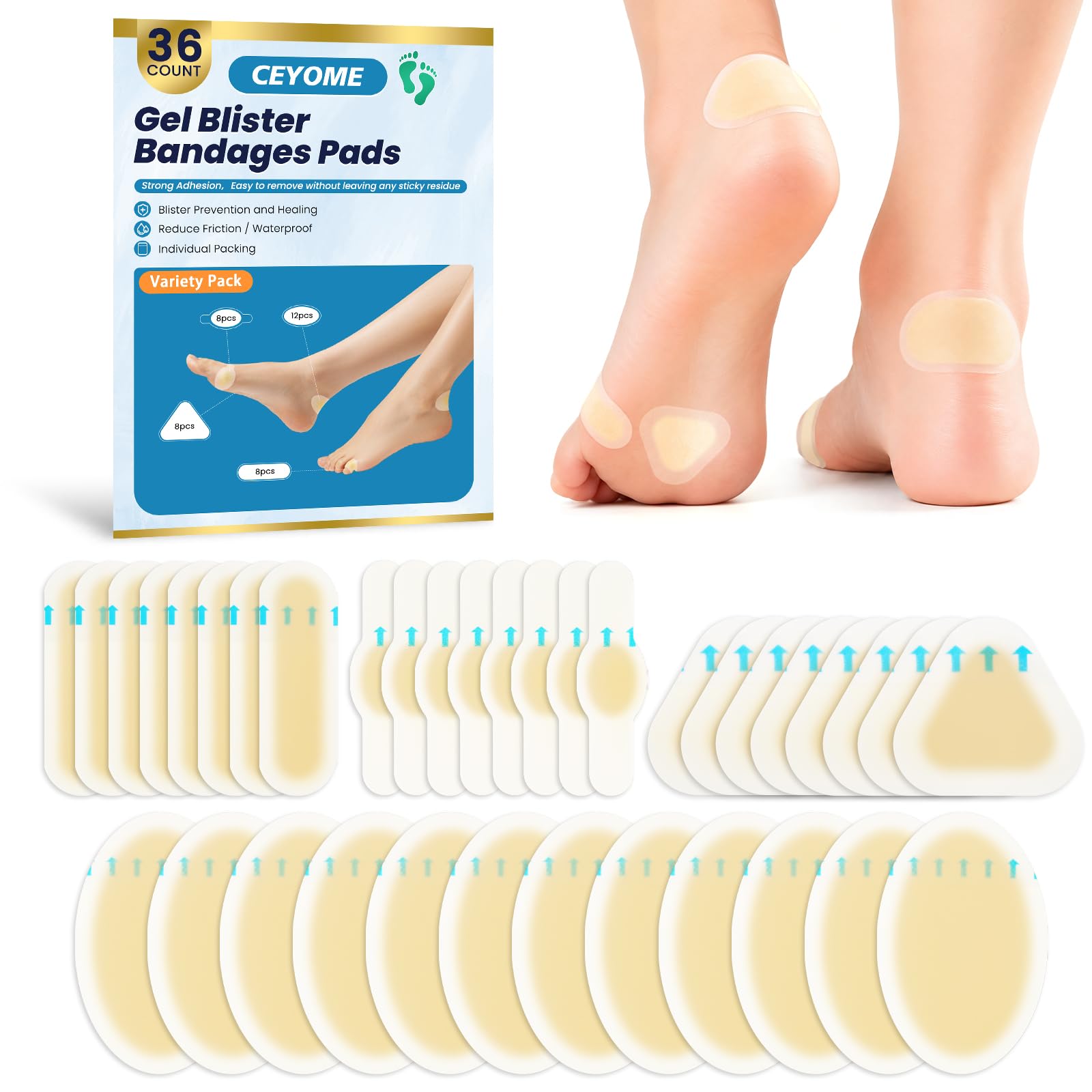 CEYOME empaque frontal con 36 parches para protección cómoda