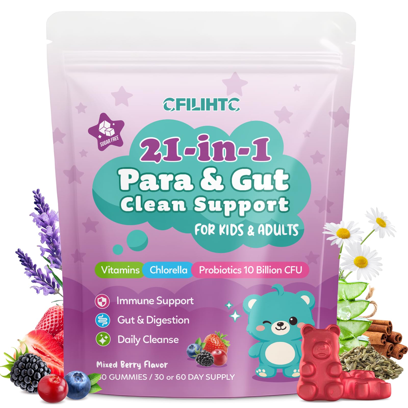 CFILIHTC empaque frontal mostrando gomitas y beneficios claros
