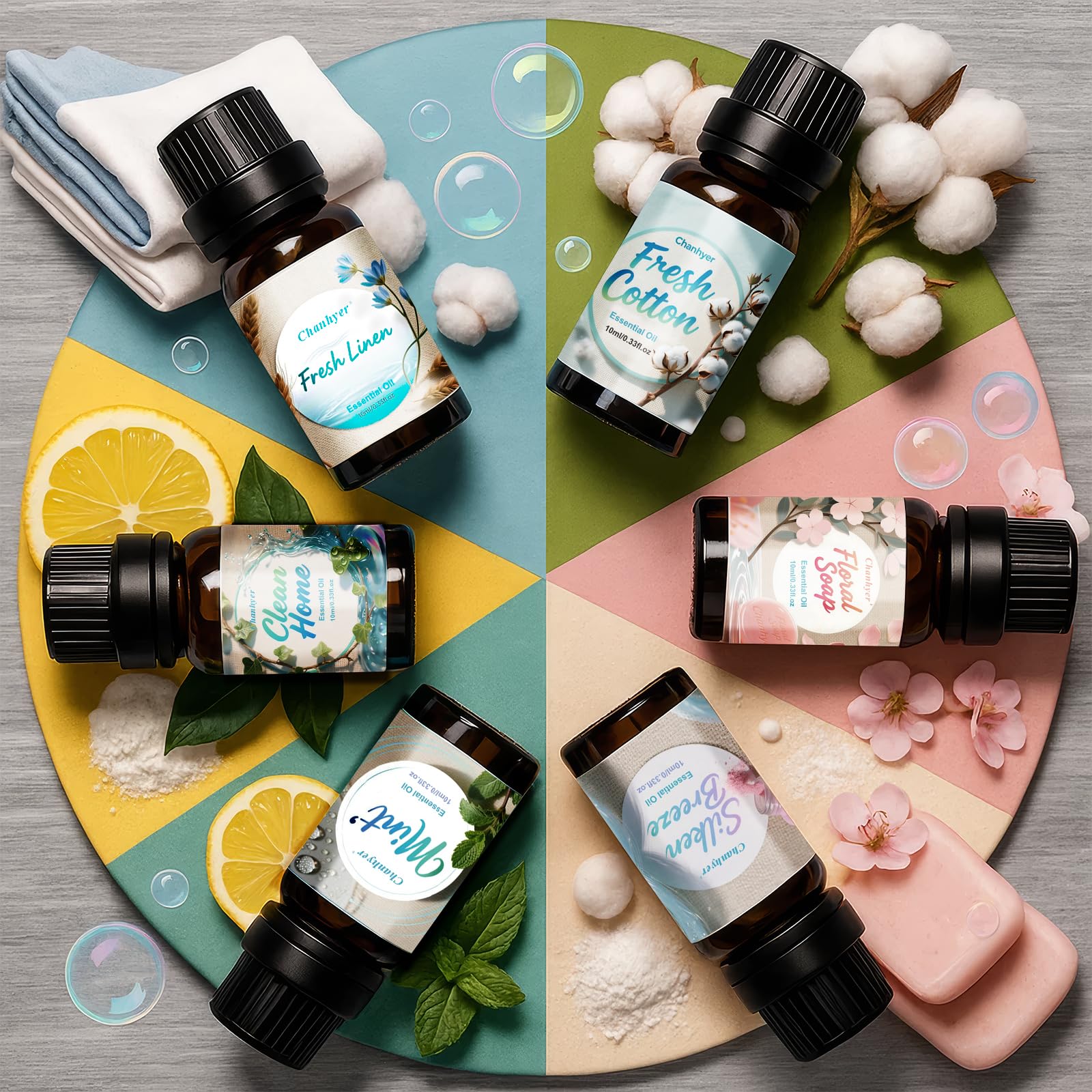 Chanhyer gota de aceite sobre superficie, resaltando pureza y textura