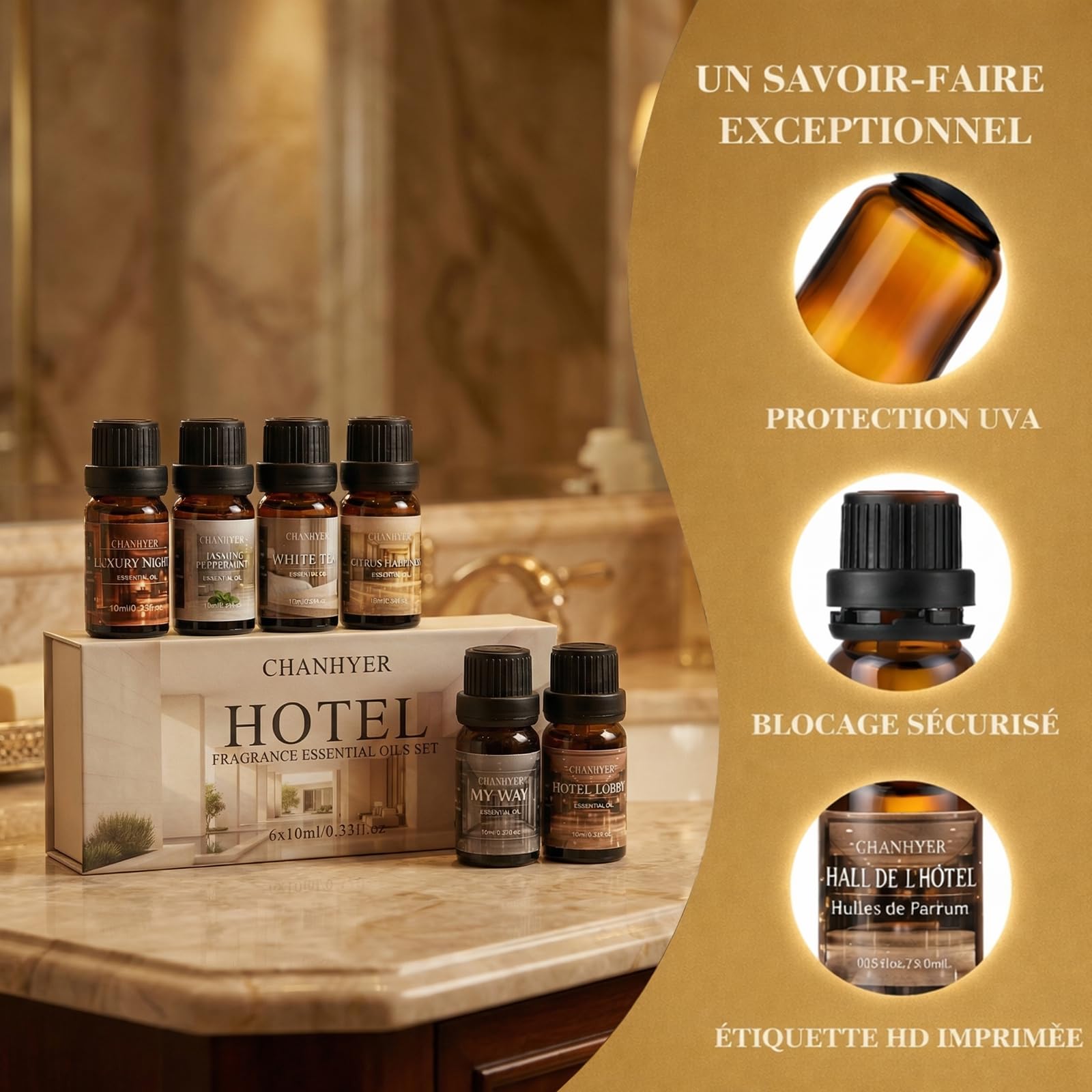 Chanhyer gotero vertiendo aceite que muestra color y consistencia pura