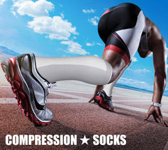 CHARMKING calcetines en uso por corredora, proporcionando soporte y confort durante entrenamiento