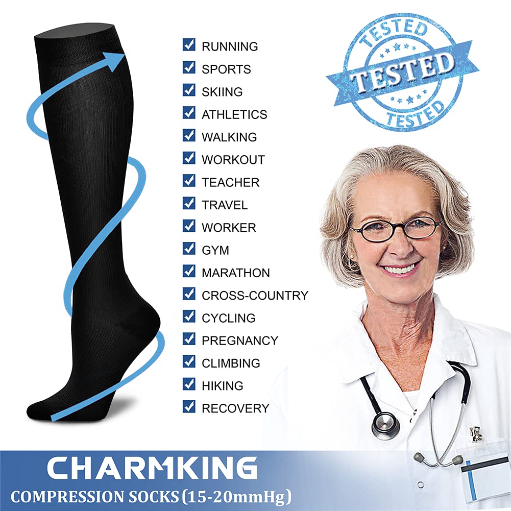 CHARMKING calcetines dentro de zapatillas deportivas optimizados para carrera y ciclismo